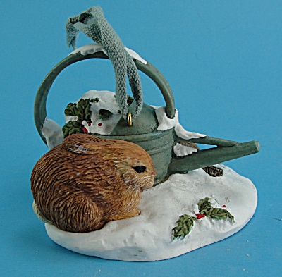 Hallmark Resin Rabbit And Watering Can