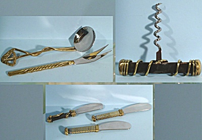 Hand Crafted Metal Corkscrew And Flatware