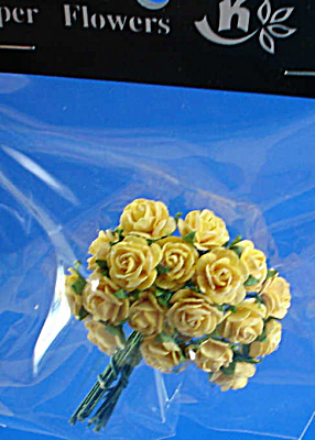 Miniature Paper Flowers - Yellow Rose
