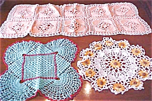 Colorful Crochet Doilies + Runner Scarf