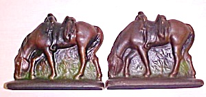 Horse Bookends Cast Iron Antique Pair