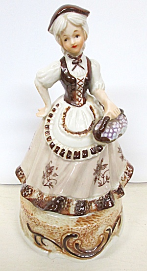 Porcelien Music Box Lady W/ Long Dress