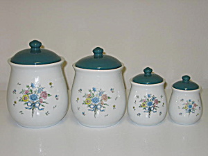 Tabletops Unlimited Victorian Bouquet Canister Set