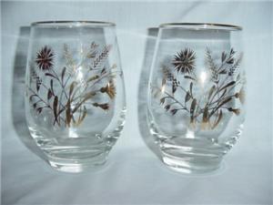 Libbey Flower & Wheat Glasses