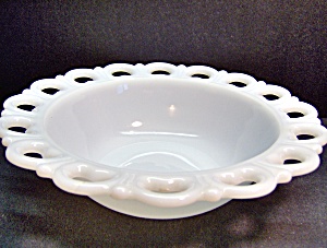 Anchor Hocking Milk Glass Lace Edge Compote