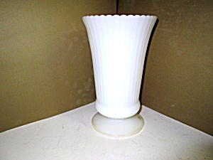 E.o.brody Milk Glass Pedestal Tall Vase