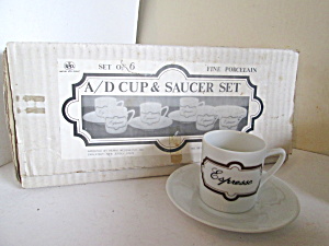 A/d Fine Porcelain Expresso Cup & Saucer Set