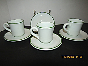 Gallo Design White With Green Trim Cup & Saucer Set