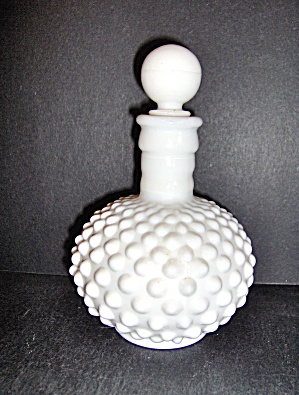 Milk Glass Hobnail Vanity Perfume Bottle By Fenton