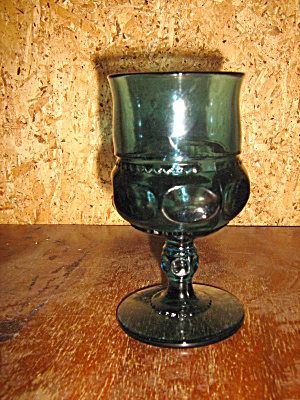 Indiana/colony Blue Thumbprint/crown Wine Goblet