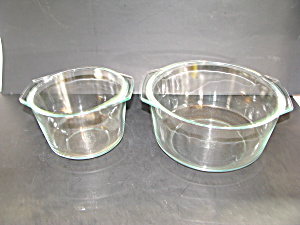 Vintage Pyrex 2 Clear Glass Bowls