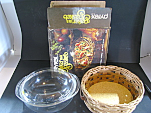 Vintage Pyrex Baker In A Basket