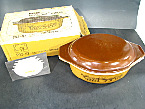 Vintage Pyrex Old Orchard 1.5qt Casserole In Box