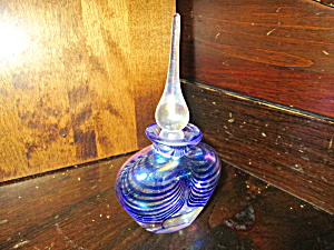 Vintage Refillable Blue Stripe Perfume Bottle