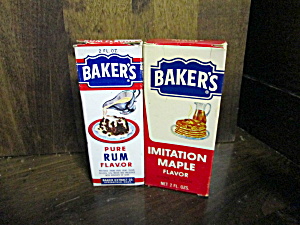 Vintage Glass Baker's Flavoring Bottles