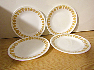 Vintage Corelle Butterfly Gold Bread/butter Plate Set