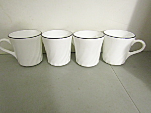 Corelle Enhancements Black Rim Coffee Cup Set