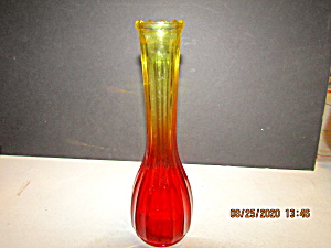 Vintage Glass Jeannette Amberina Tall Slim Bud Vase