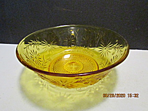 Vintage Indiana Glass Daisy Amber Large Serving Bowl