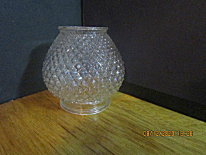 Vintage Indiana Glass Diamond Point Hurricane Globe