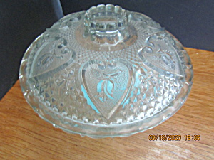 Vintage Kig Indonesia Glass Hearts Covered Candy Dish
