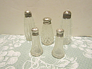Vintage Glass Salt & Pepper Shaker Mixed Set