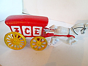 Vintage Cast Iron Pony Ice Wagon