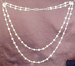 White Freshwater Pearl Nugget Double Strand