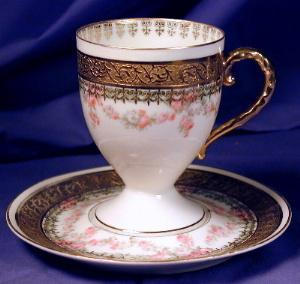 Royal Bayreuth White With Gilt Cup & Saucer 3