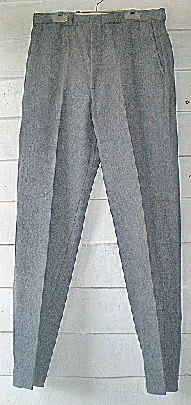 Farah Mens Dress Slacks 1970s Grey Wool Flannel