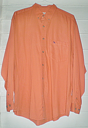 Eddie Bauer Button Down Mens Shirt 1980 Orange