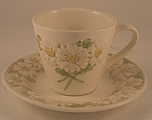 Metlox Sculptured Daisy Cup And Saucer