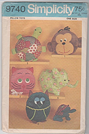 Vintage - Retro - Animal Pillow Toys - Oop - 1971 -