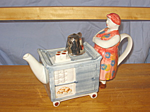 Tea Cart Lady British Teapot