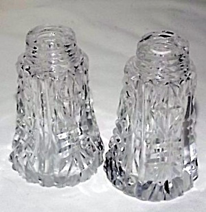 Pair Antique Cut Glass Shakers