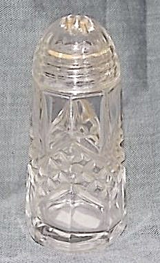 Single Cut Glass Shaker W/ Glass Lid
