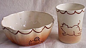 Antique Child's Cup And Bowl &#147;good Boy&#148;