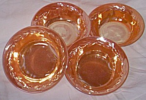 4 Fire King Peach Luster Sauce Bowls