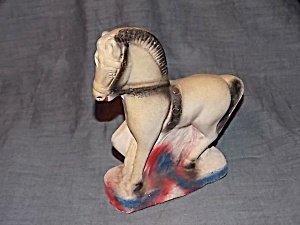 Colorful Chalkware Circus Horse