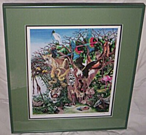 S. Andreasey Signed Numbered Print Hidden Animals