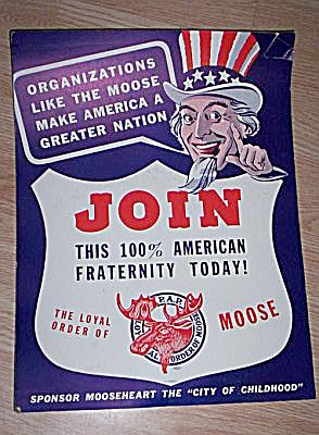 1940's Moose Club Recruiting Poster