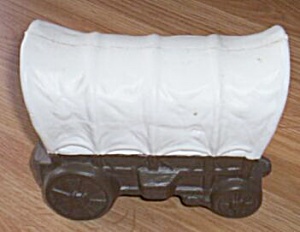 Vintage Covered Wagon Plastic Still Bank