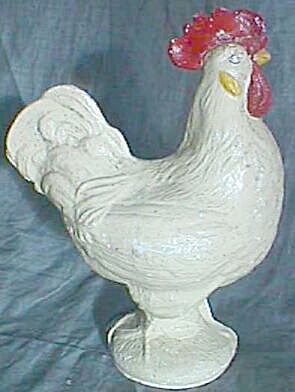 Vintage Large Chalkware Rooster Figurine