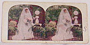 Stereoscope Card, Bride On Her Wedding Day