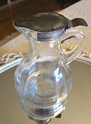 Glass Syrup Pitcher Antique