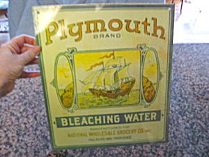 Plymouth Brand Bleaching Water Sign