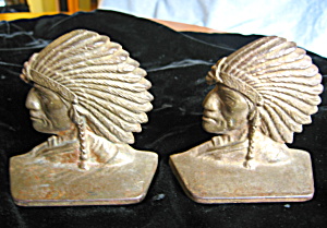Native American Iron Chief Bookends