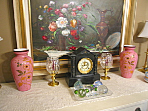 Victorian Large Bristol Glass Vase Pair