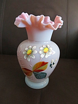 Victorian Enameled Cased Glass Vase