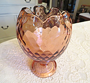 Fenton Diamond Optic Glass Vase